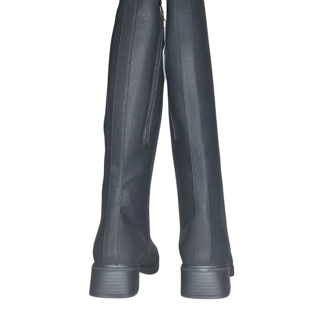 NWT Aerosoles Women's Daria Black Grainy Faux Leather Boots - Picture 4 of 6